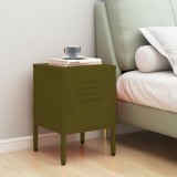 Noptiera Gossi verde masliniu otel 35x35x51 cm cu raft reglabil si incuietoare