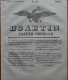 Ziarul Buletin, gazeta oficiala a Principatului Valahiei, nr. 68, 1839