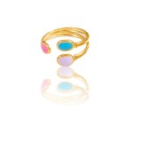 Inel deschis placat cu aur si email