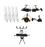 4 Lansete Carbon 3, 90 m, 3 Segm, 4 Mulinete Fascinate 8000, Rod Pod, Senzori