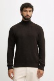 Barbour pulover de l&acirc;nă culoarea maro, cu turtleneck, MKN1669