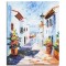 Tablou pictat manual, Santorini, colt de rai, 60x50cm ulei pe panza in cutit efect 3D, gata de agatat pe perete