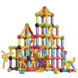 Set 100 piese magnetice de constructie, flippy, magnetic sticks, bastonase si bile, 3 ani, abs, magnet, 24 x 18.5 x 14 cm, multicolor
