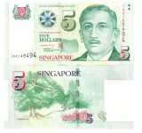 Singapore 5 Dolari 2005 P-47a UNC