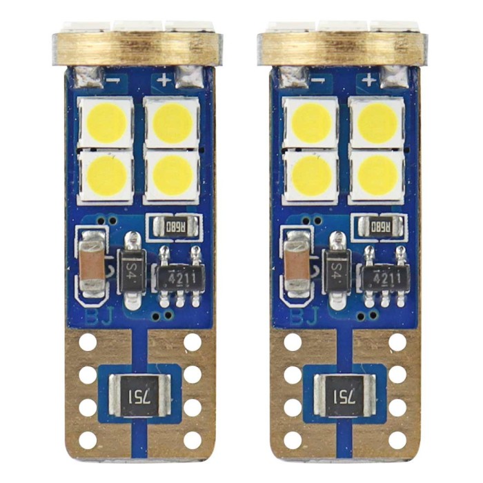 Bec de pozitie tip LED Canbus T10 W2.1x9.5, 12-24V 2.3W, 12SMD , culoare alb , Vertex, set 2 buc