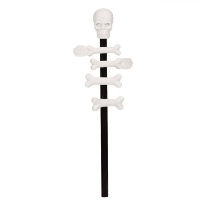 Creion Negru, Fancy, Cu Topper Radiera Craniu, 19 cm foto