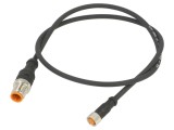 Cablu de conectare M12 PIN: 3 0,6m, 50VAC 4A 1200 IP67