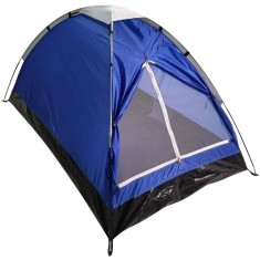 Cort usor de camping 2 persoane, cu plasa tantari, 200x120x100 cm, albastru Household NewTrend