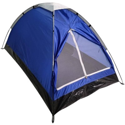 Cort usor de camping 2 persoane, cu plasa tantari, 200x120x100 cm, albastru foto