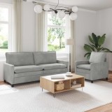 vidaXL Set de canapea 2 pcs Gri deschis 196 x 81 x 87,5 cm Catifea 3417109