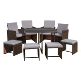 Set mobilier gradina Jawa 8 persoane, Technoratan Maro, Otel, Sticla Securizata