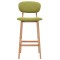 Scaune de bar, 2 buc., verde, material textil - 3