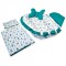 Set 5 piese Baby Nest Premium din Bumbac, curcubeu cu turcoaz