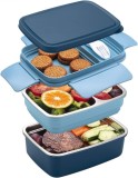 Caserola pentru pranz Hoqque, plastic, albastru, 1.3 l
