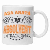 Cana alba personalizata &quot;asa arata un absolvent extraordinar&quot;, INOVATIX&reg;️. 330ml, Oem