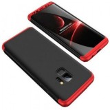 Husa 360 Samsung Galaxy S8 MyStyle 3in1 Neagra cu Rosu, Protectie Completa, Anti-zgarieturi