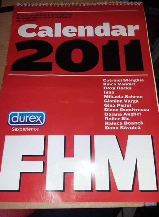 calendar vechi de colectie,Calendar FHM 2010,Vedete ROMANIA/fete sexy,T.GRATUIT