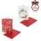 Set Felicitări Crăciun, 2 Modele Diferite, Mesaj 3D, Culoare Roșu și Alb, Dimensiune 12x17cm, 6 Bucăți