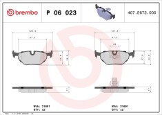 BREMBO P 06 023 PRIME LINE set placute frana,frana disc