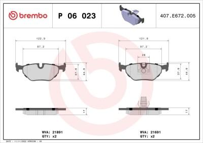 BREMBO P 06 023 PRIME LINE set placute frana,frana disc foto