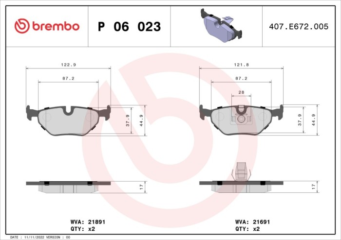 BREMBO P 06 023 PRIME LINE set placute frana,frana disc