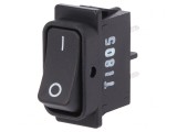 Rocker Switch DPST ON-OFF 16A 250V Black IP40