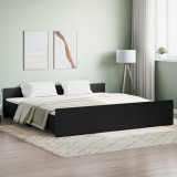 VidaXL Cadru pat metalic cu tăblii de cap/picioare, negru, 200x200 cm