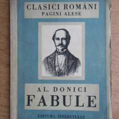 Carte veche de colectie 1950,FABULE-ALECU DONICI,Clasici Romani,PAGINI ALESE,T.G