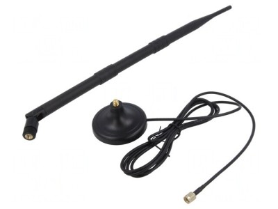 Antena neagră RP-SMA 2,4GHz 12dBi foto