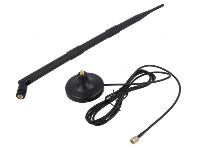 Antena neagră RP-SMA 2,4GHz 12dBi