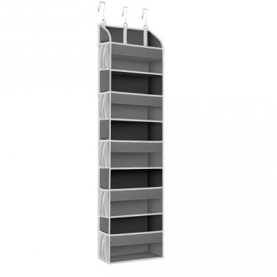 Organizator suspendat pentru usi, flippy, din nailon si plasa, baza de carton ingrosat, 5 buzunare principale + 10 buzunare laterale, 140 x 39 x 17 cm foto