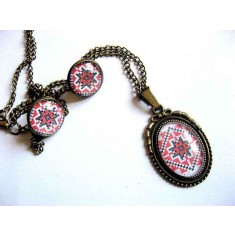 Set bijuterii bronz cu motiv traditional 29428