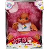 Papusa Bebelus, Dollz n More, Afro, 23 cm, Roz