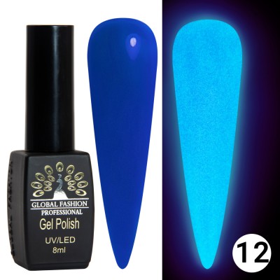 Oja semipermanenta Luminous, Global Fashion, fosforecenta, 8 ml, 12 foto