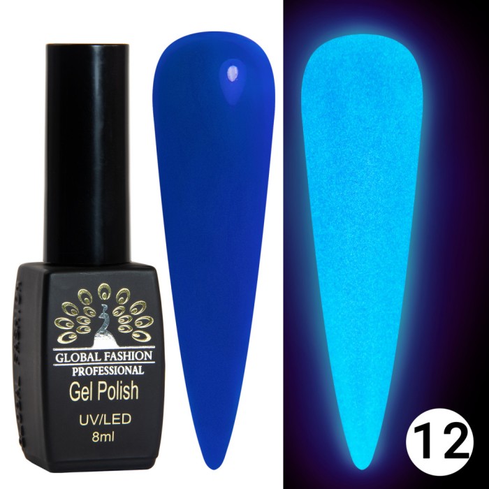 Oja semipermanenta Luminous, Global Fashion, fosforecenta, 8 ml, 12