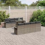 Cumpara ieftin Set de canapele pentru grădină cu pernă 9 pcs Gri Rattan poli