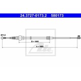 Cablu frana mana Audi A3 (8l1); Vw Bora (1j2), Golf 4 (1j1), New Beetle; Seat Leon (1m1); Skoda Octavia (1u2), Ate 24372701732, parte montare : Spate
