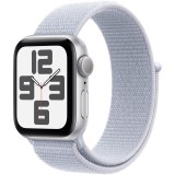 Apple Watch SE (2024), GPS, Carcasa Silver Aluminium 40mm, Blue Cloud Sport Loop