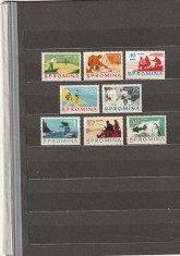 ROMANIA 1962 LP 544 PESCUITUL SPORTIV SERIE MNH NESTAMPILATA foto
