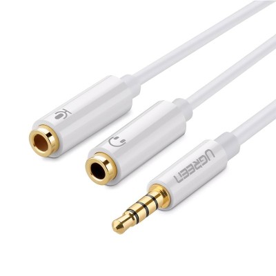 Cablu Adaptor Audio Jack 3.5mm Tata la 2xJack 3.5mm Mama Ugreen av141 0.25m foto