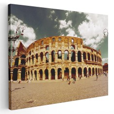 Tablou Colosseum Roma Italia Tablou canvas pe panza CU RAMA 20x30 cm