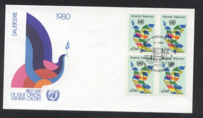 UN Vienna 1980 Definitive Mi.8 x 4 FDC UN.122 foto