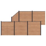 vidaXL Panou de Gardă 6 pcs WPC și Aluminiu Maro 3429388