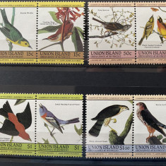 PC451 - Union Island 1985 Fauna/ Pasari Audubon , serie MNH, 8v