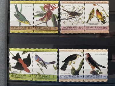 PC451 - Union Island 1985 Fauna/ Pasari Audubon , serie MNH, 8v foto