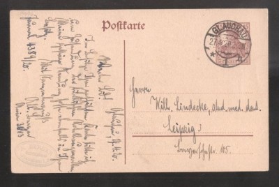 Germany Reich 1920 Old postcard postal stationery Glauchau to Leipzig DB.033 foto