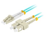 Patch cord fibră optică OM3 LC/UPC-SC/UPC 1m LSZH turcoaz LANBERG FO-LUSU-MD31-0010-TQ