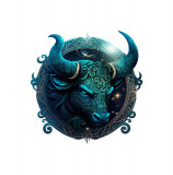Cumpara ieftin Sticker decorativ Zodiac Taur, Albastru, 55 cm, 5997ST, Oem