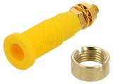 Conector banană 2mm soclu 10A 1kV galben M3 HIRSCHMANN T&amp;M