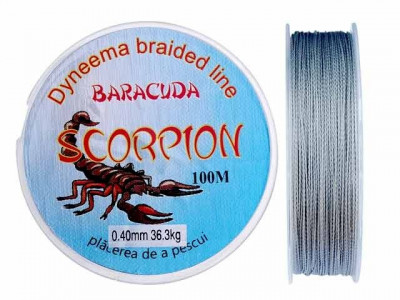 Fir textil Baracuda Dyneema Scorpion 100 m, culoare gri foto